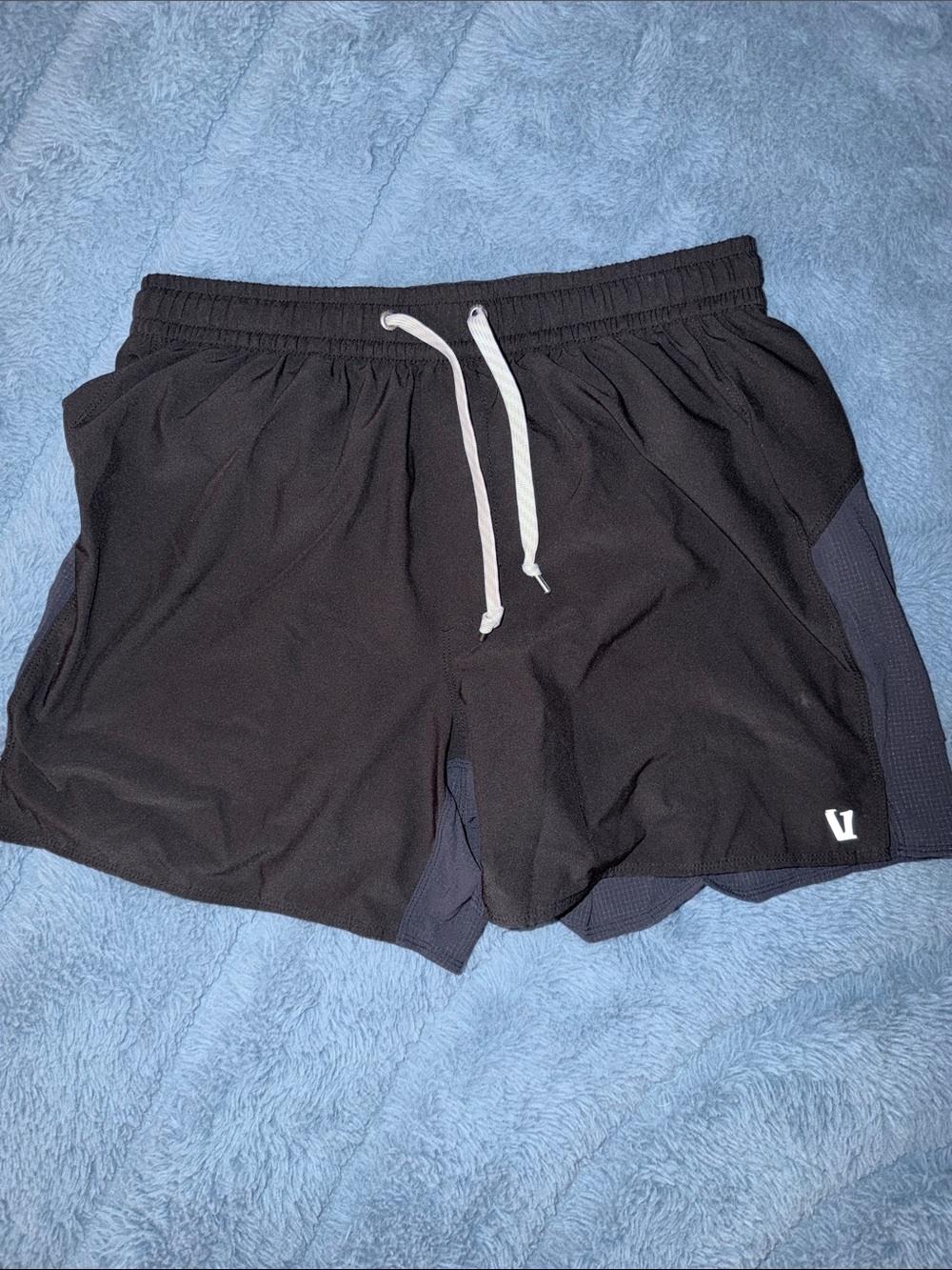 Vuori Black Men's running Shorts with Contrast Panels